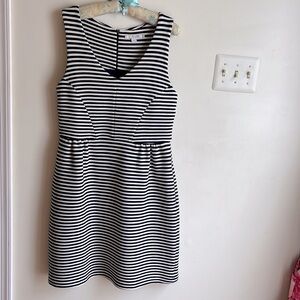 Boden Sleeveless V-neck Striped Dress, 12R